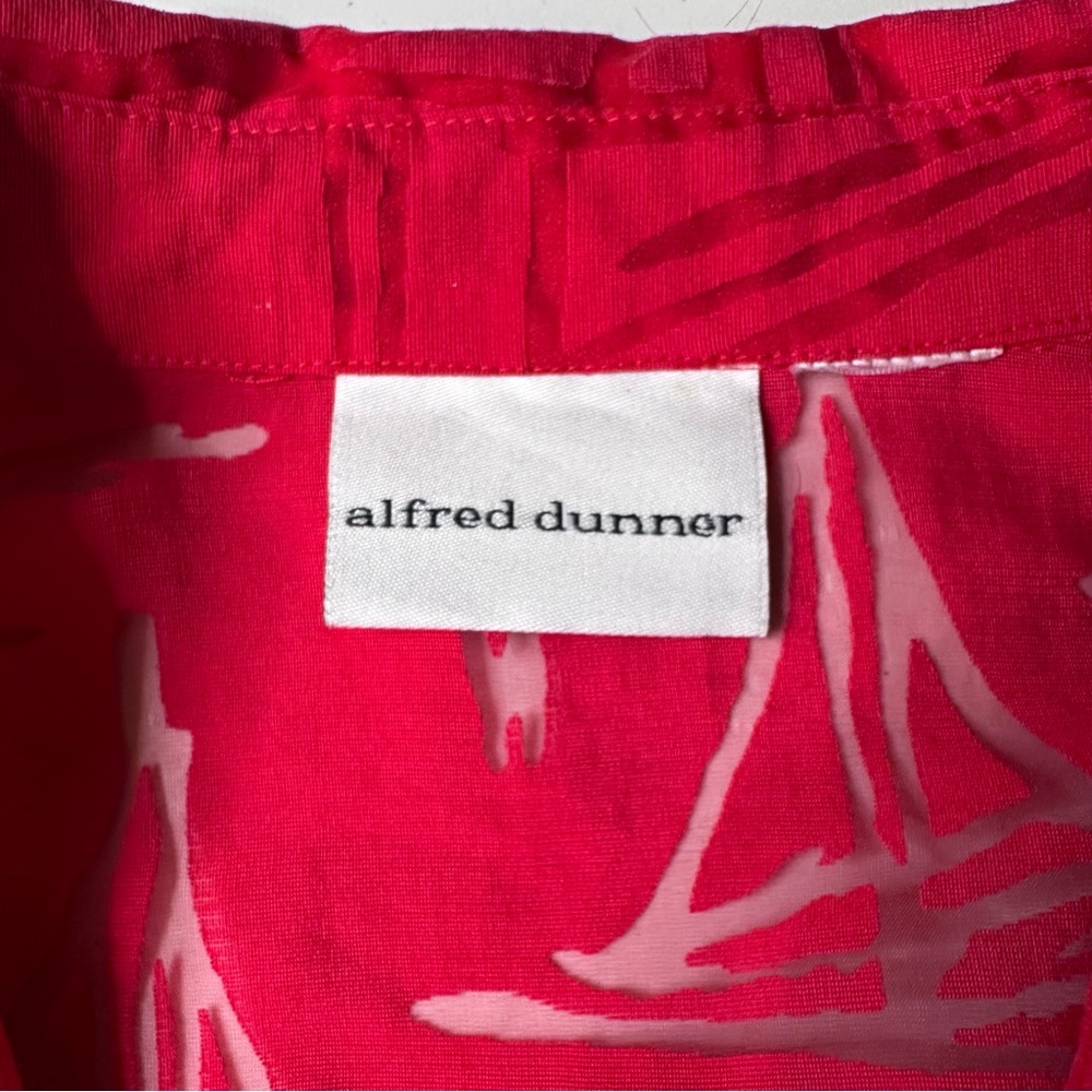 Alfred Dunner Red Burnout Button Top Sz 1X (?) Sailboat Nautical Coastal * READ - Picture 5 of 14